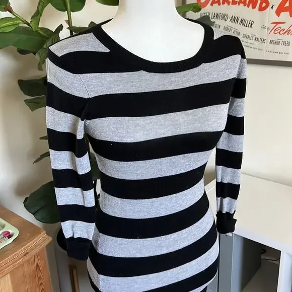French Connection Striped Sweater Dress - Size 4 - Picture 2 of 5